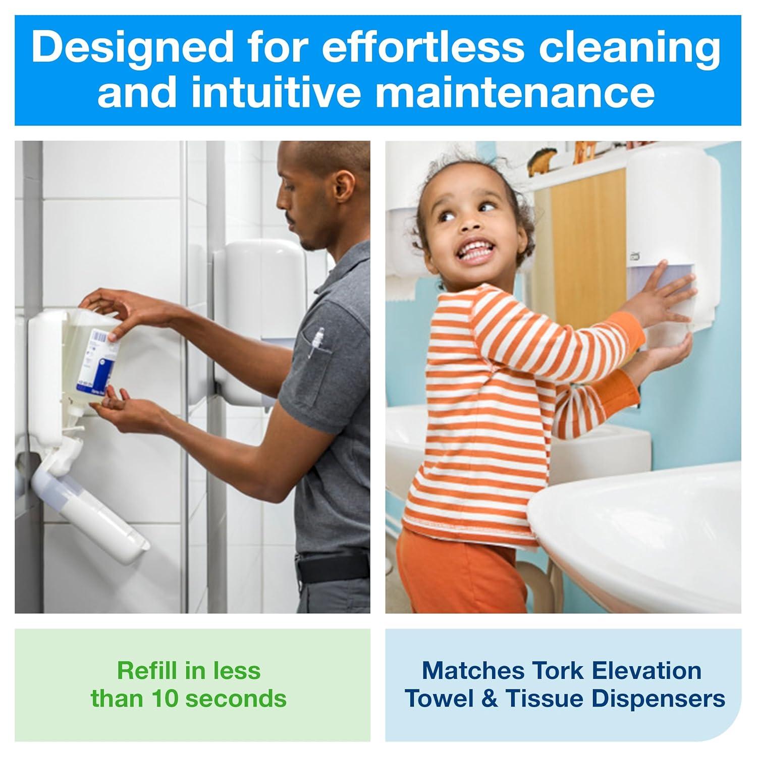 Tork Foam Skincare Manual Dispenser for Foam Soap and Hand Sanitizer 466000 - Economical, S4 Dispenser System, Color Stainless Steel (Pack of 1)