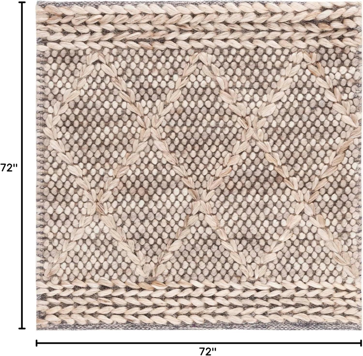 Natura NAT223 Hand Woven Indoor Area Rug - Brown/Natural - 6'x6' - Safavieh
