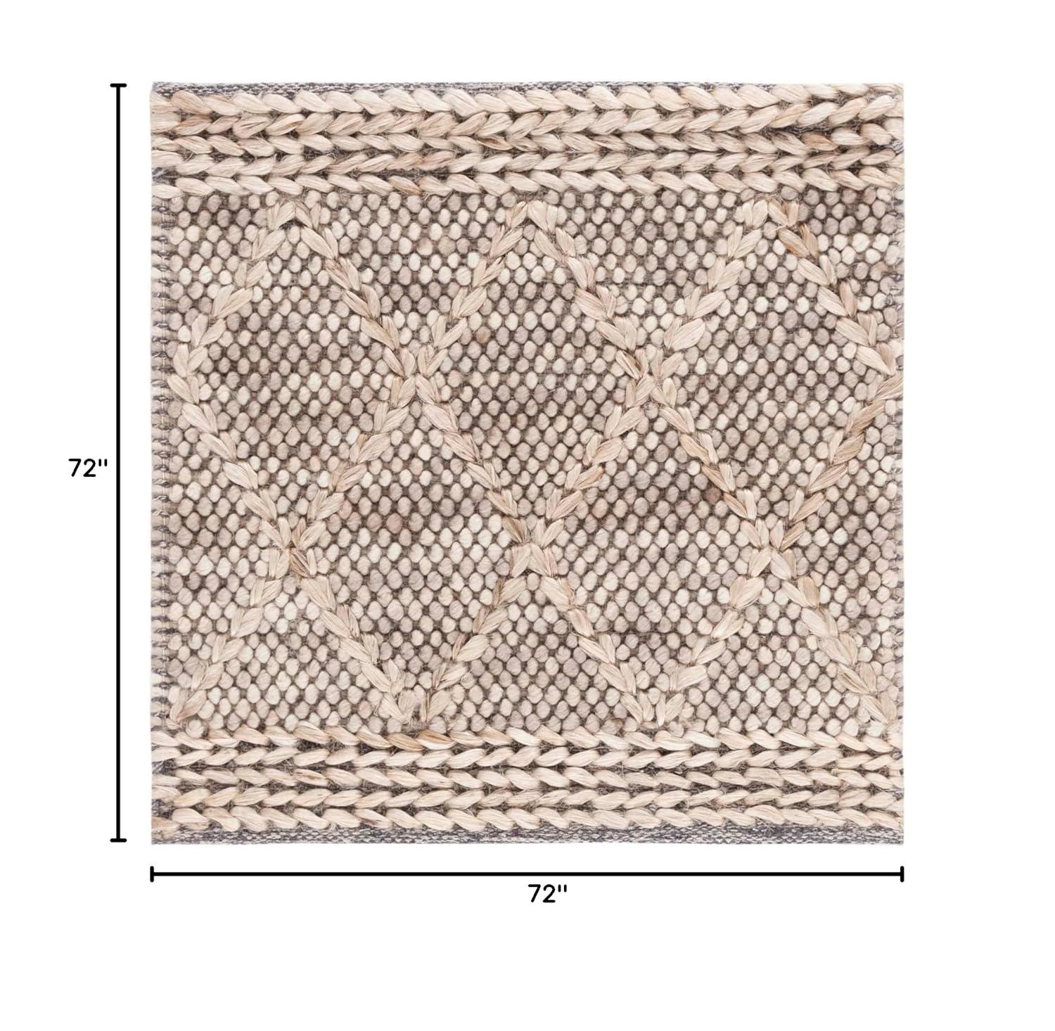 Natura NAT223 Hand Woven Indoor Area Rug - Brown/Natural - 6'x6' - Safavieh