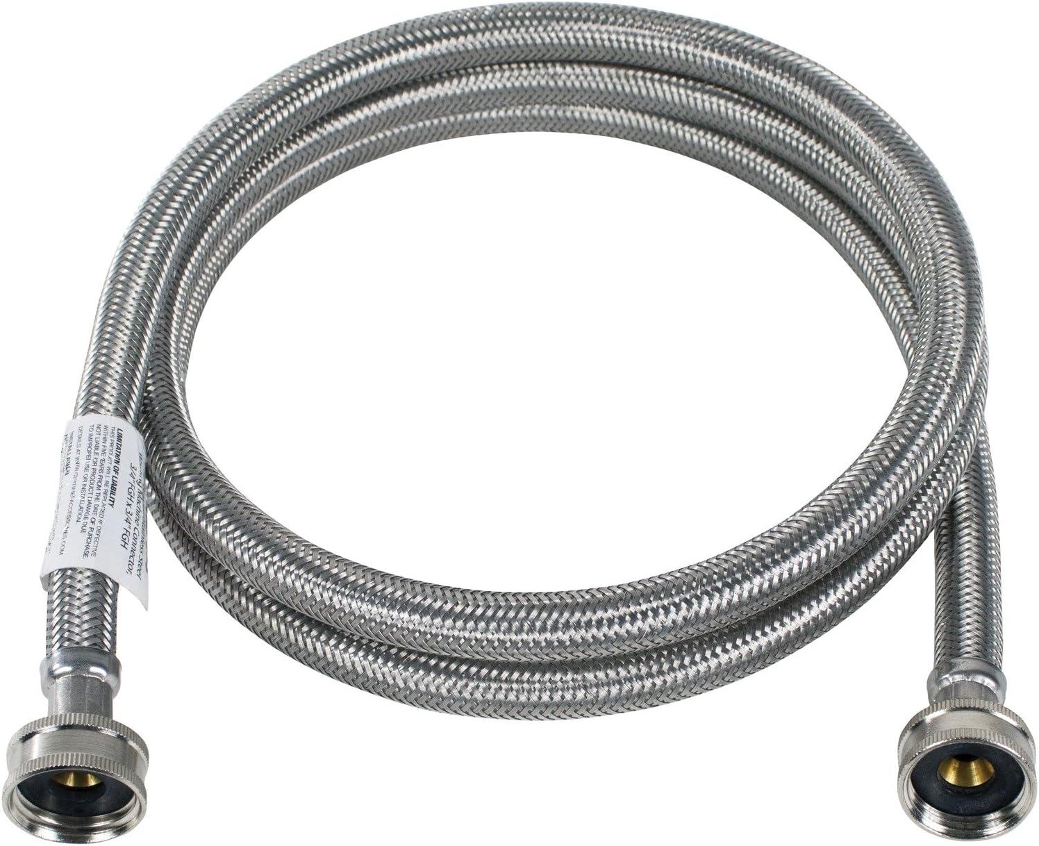 Certified Appliance Accessories WM72SS Braided Stainless Steel Washing Machine Hose, 6ft