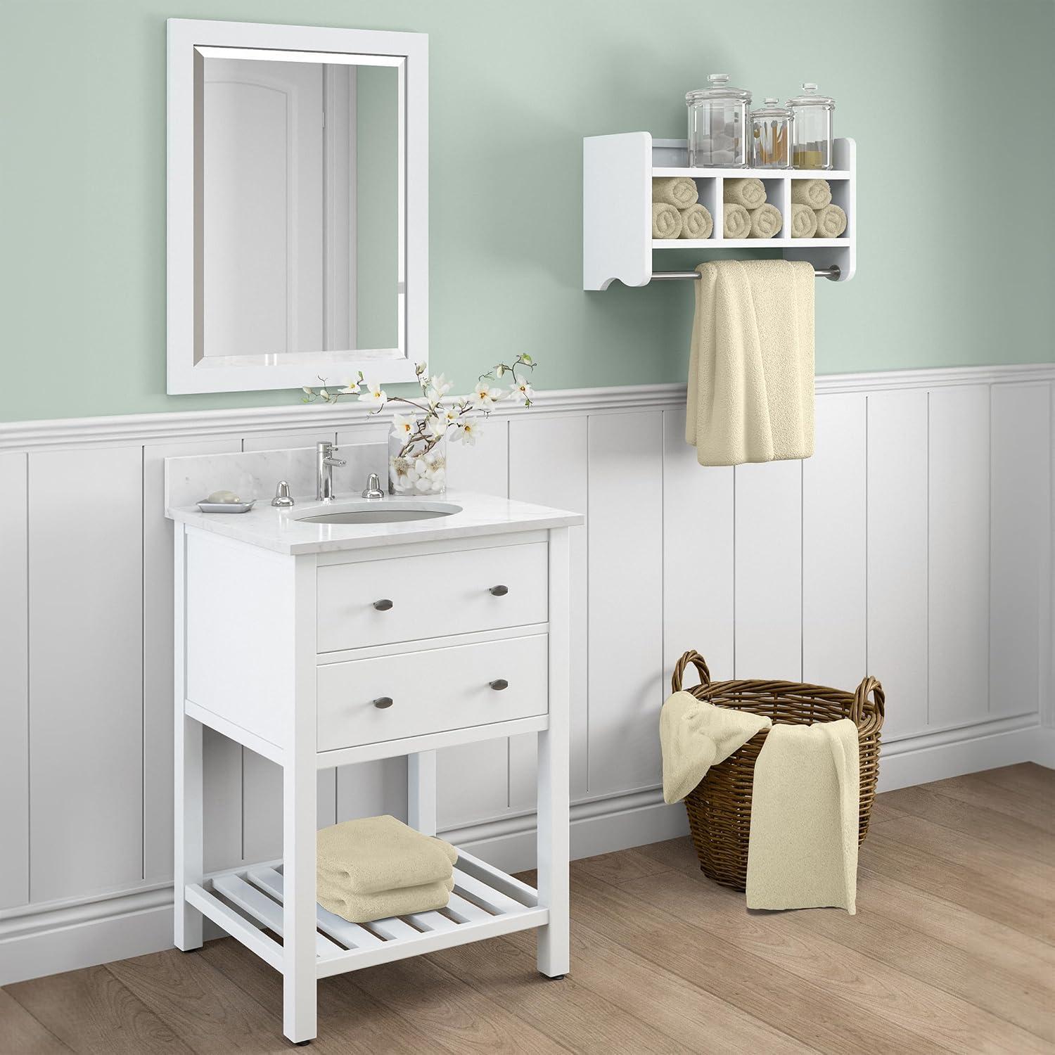 Lark Manor™ Alaterre Furniture Williamsburg Bathroom Vanity 2-Piece Set - 36 Inch Vanity and Bathroom Mirror - Solid Wood Sink Cabinet Set