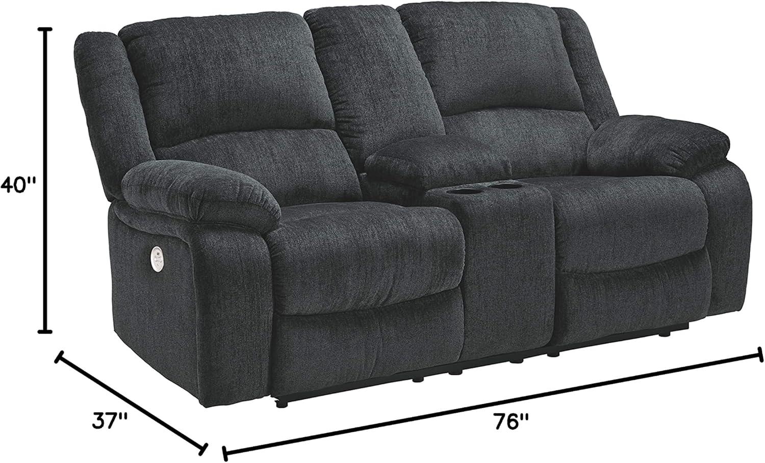 Signature Design by Ashley Draycoll Power Reclining Loveseat in Slate