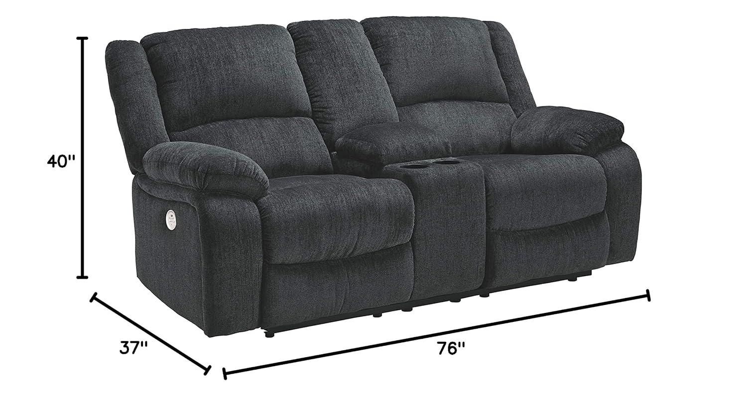 Signature Design by Ashley Draycoll Power Reclining Loveseat in Slate