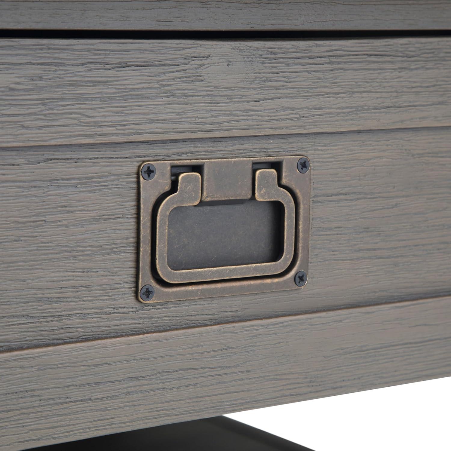 Simpli Home Monroe 38"W Solid Acacia Rustic Square Coffee Table with Large Drawer and Open Shelf