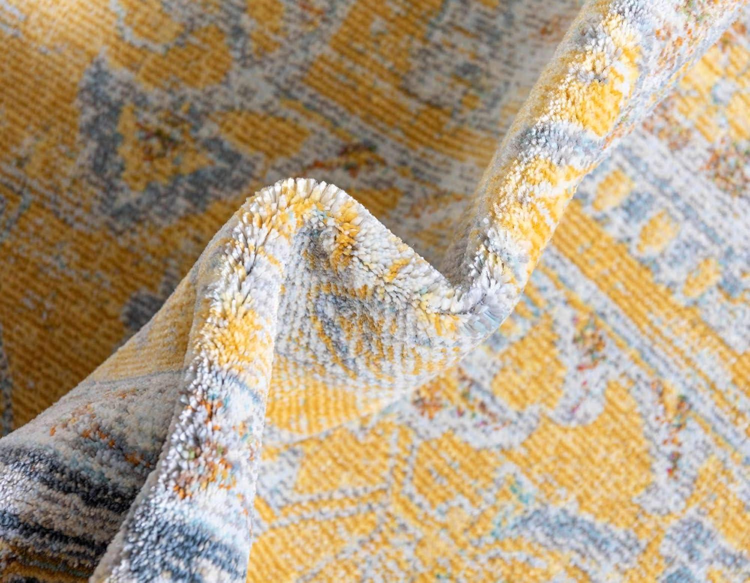 Unique Loom Baracoa Collection Area Rug - Prado (4' 3" x 6' 1" Rectangle Yellow/Ivory)