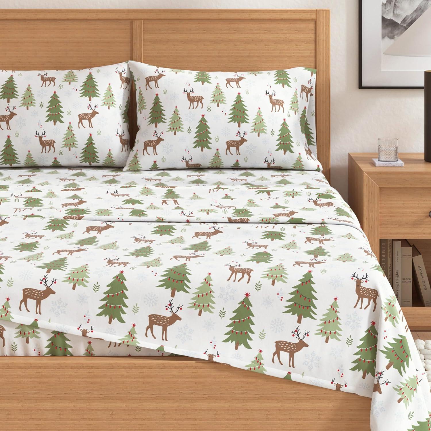 FreshFolds 100% Cotton Lodge Printed Flannel Sheet Set