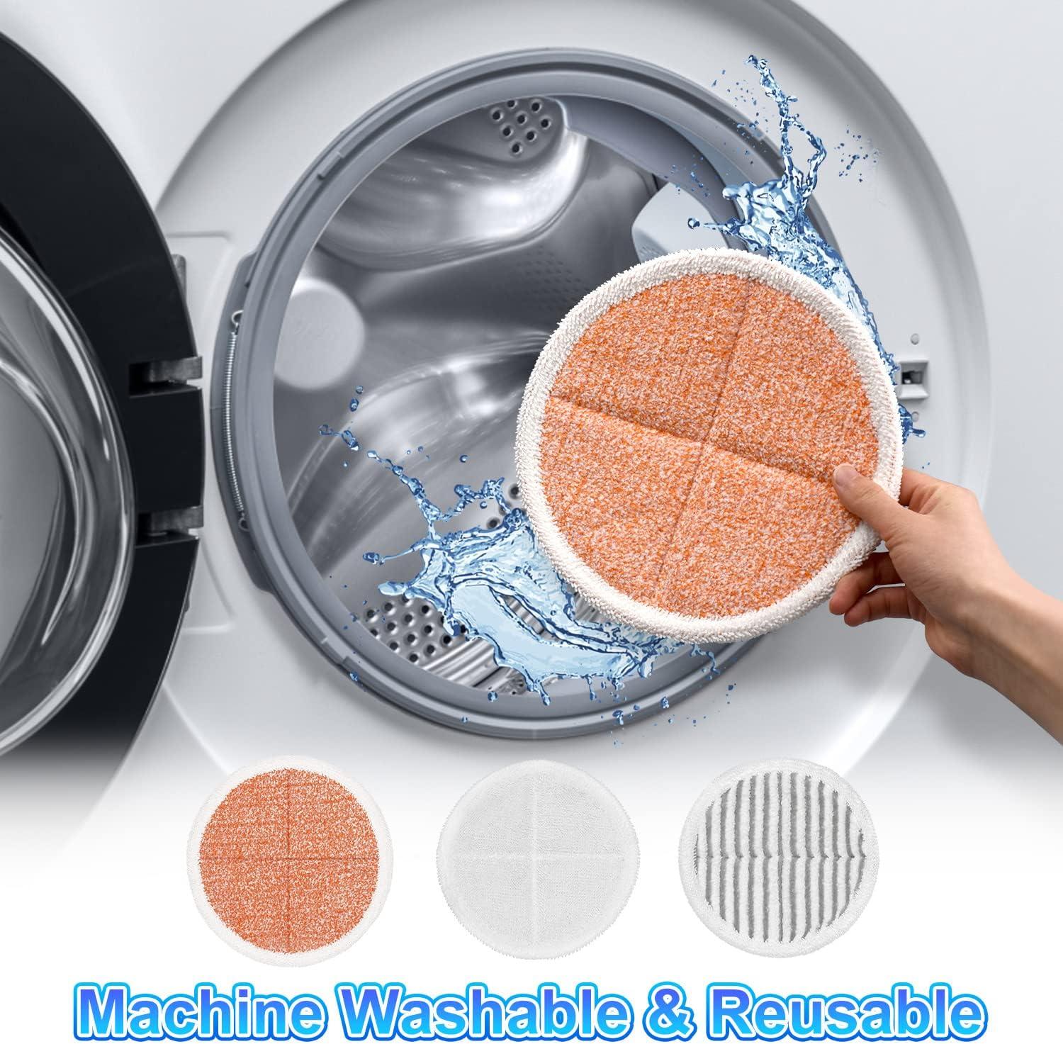 6 Pack 2124 2037 2039A 20399 20391 Steam Mop Pads Replacement Compatible with Bissell Spinwave Hard Mop Cleaner