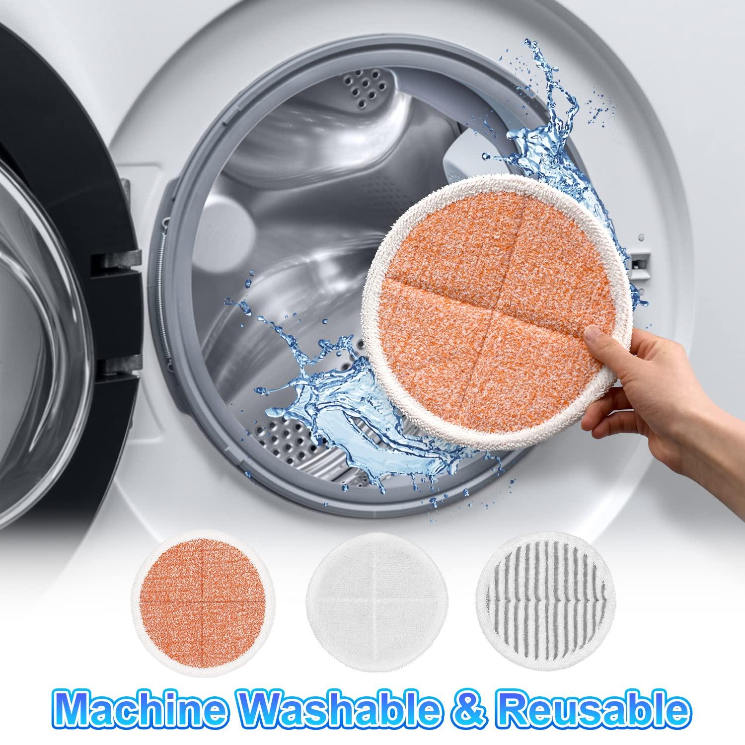 6 Pack 2124 2037 2039A 20399 20391 Steam Mop Pads Replacement Compatible with Bissell Spinwave Hard Mop Cleaner
