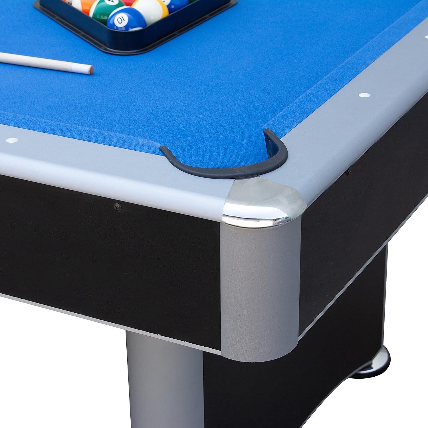 Hathaway Games Hathaway Maverick Deluxe 7 Ft Pool Table, with Ping Pong Multi Game Combo Tables for Family Recreation Game Rooms – Includes Billiard Balls, Cues, Paddles, Brush & More