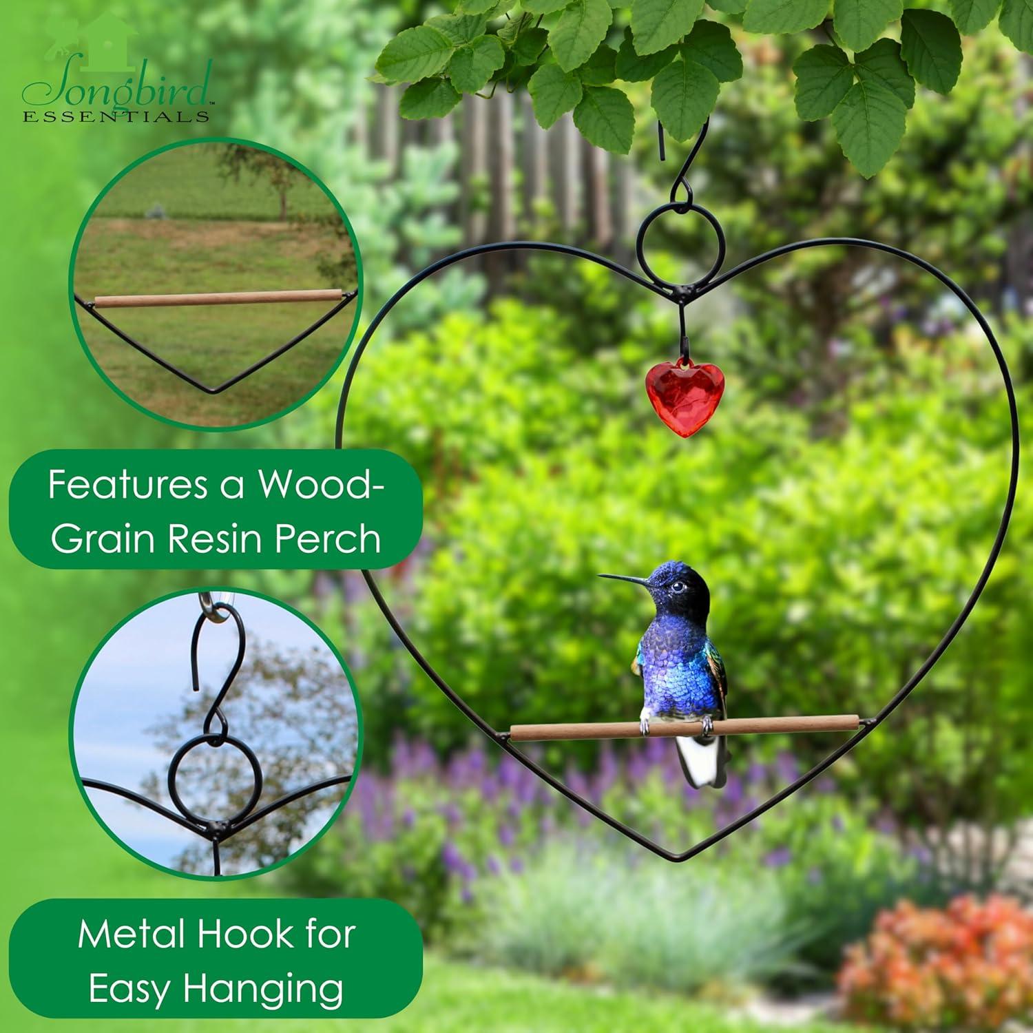 Songbird Essentials Hummingbird Swing for Hummingbird Feeder Copper Heart Metal