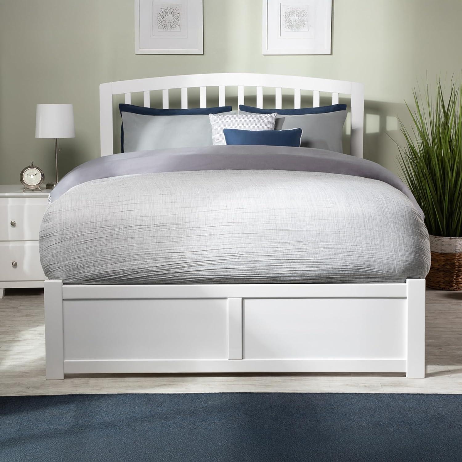 Richmond Platform Bed with Flat Panel Foot Board and 2 Urban Bed Drawers in, Multiple Colors and Sizes