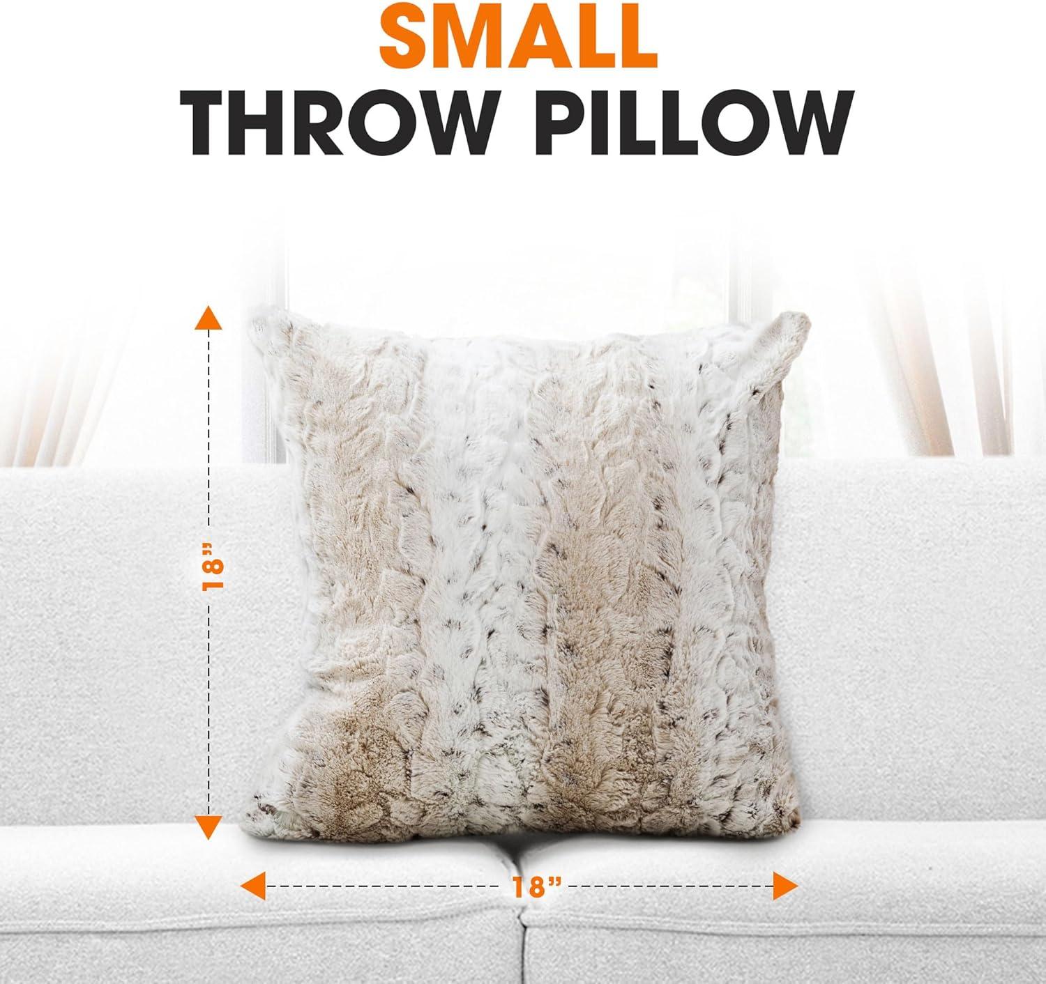 Cheer Collection Animal Print Faux Fur Throw Pillow (Set of 2)