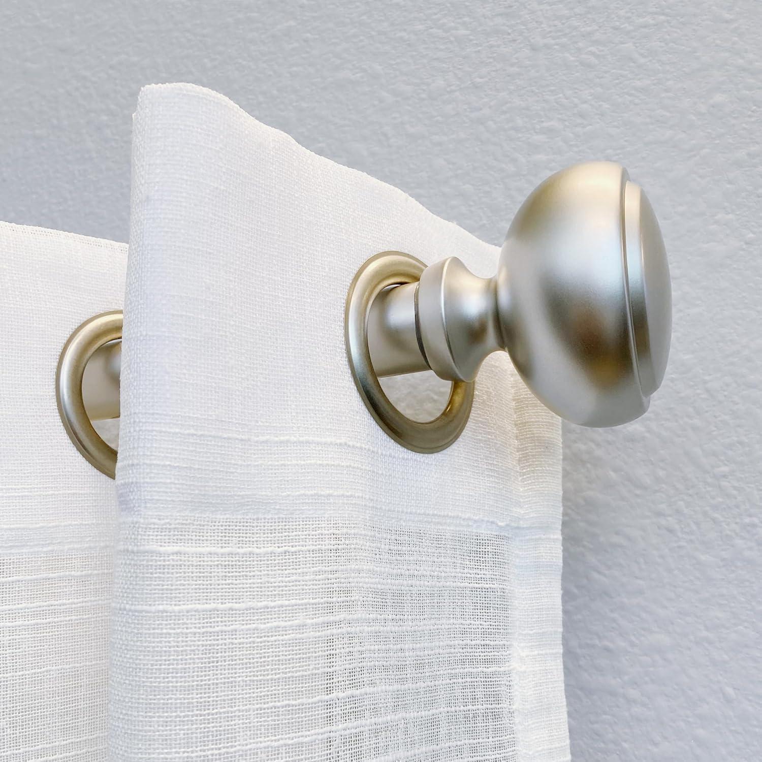 Fairbanks II 12-20 Inch Adjustable Side Curtain Rod Set Pair, 1 Inch Diameter in Nickel