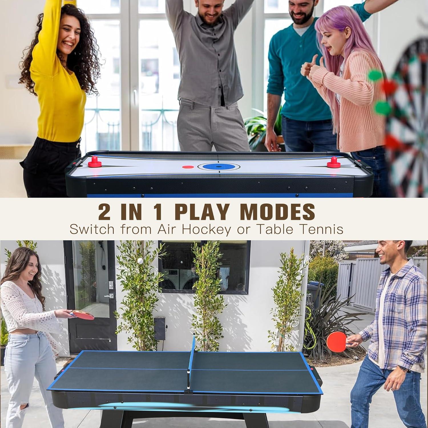 Hathaway Games 5' Two Player Air Hockey Table with Manual Scoreboard