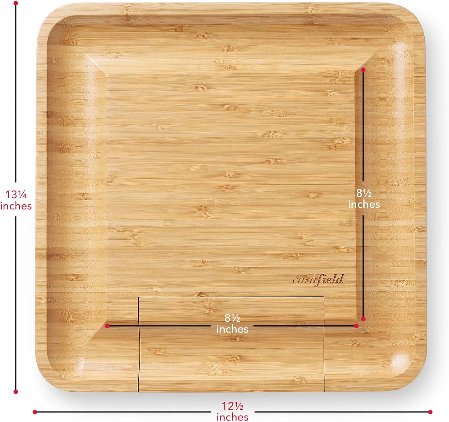 Casafield Bamboo Cheese Board with 4-Piece Knife Set