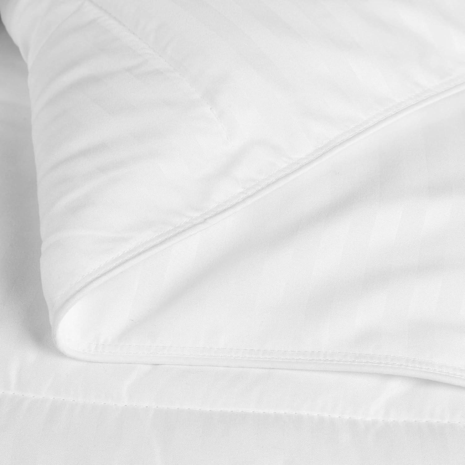 Superior Striped Reversible Box-Quilt Brushed Microfiber Medium Weight Down Alternative Comforter