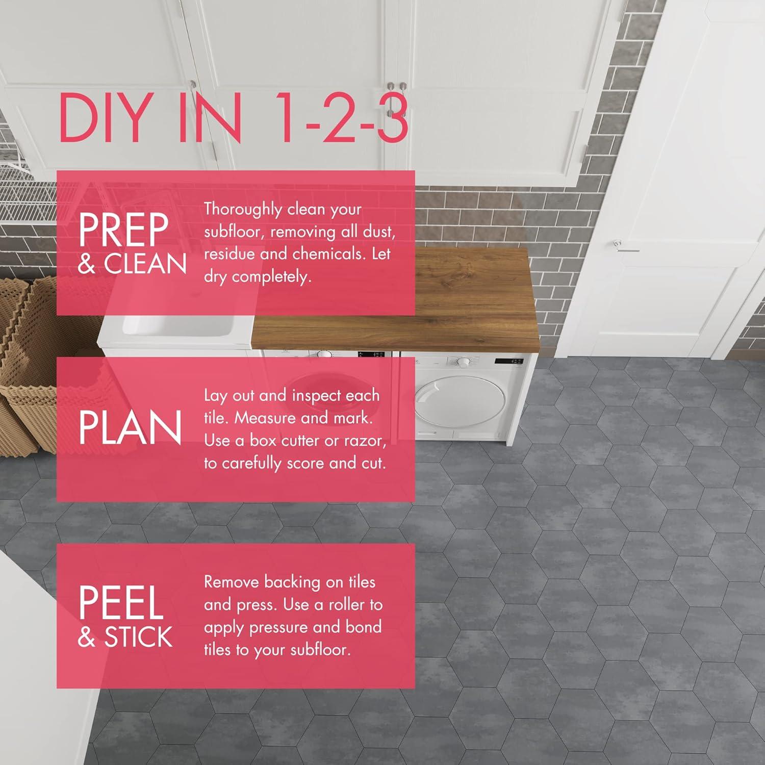 BaseCore HEX Gray 12 MIL x 5.75 in. W Waterproof Peel and Stick Vinyl Plank Sample