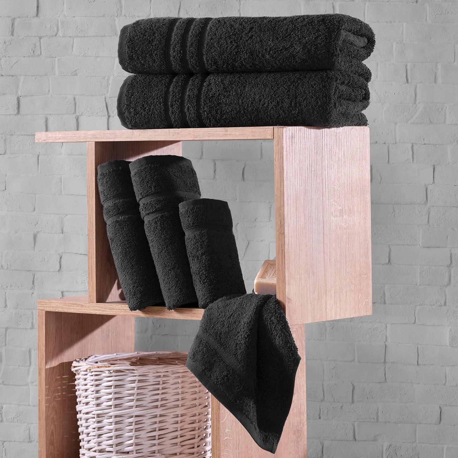 Hawmam Linen Coral 6 Piece Bath Towels Set for Bathroom Original Turkish Cotton Soft, Absorbent 2 Bath Towels, 2 Hand Towels, 2 Washcloths