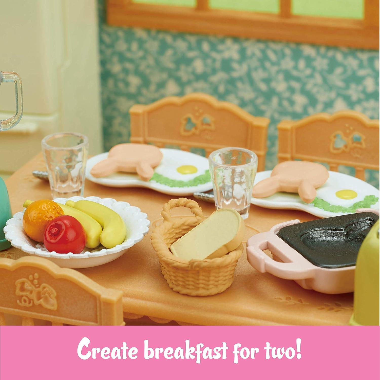 Calico Critters Breakfast Playset, Dollhouse Furniture and Accessories with "Working" Features
