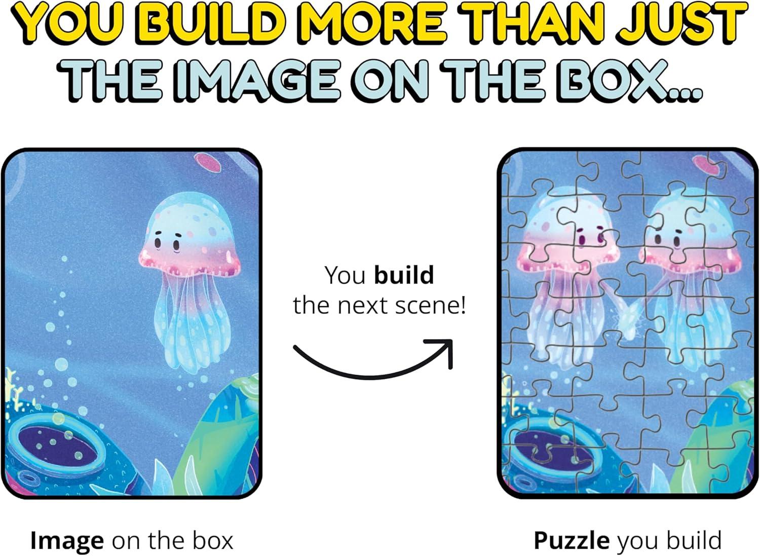 Mystery Jigsaw Puzzle-1,000 Pcs Mystery Puzzle with Storytelling Comics, Secret Ending-1000 Piece Puzzle for Adults & Kids –19.7'' x 27.6'' Frameable Magic Art (Beyond The Kelp)