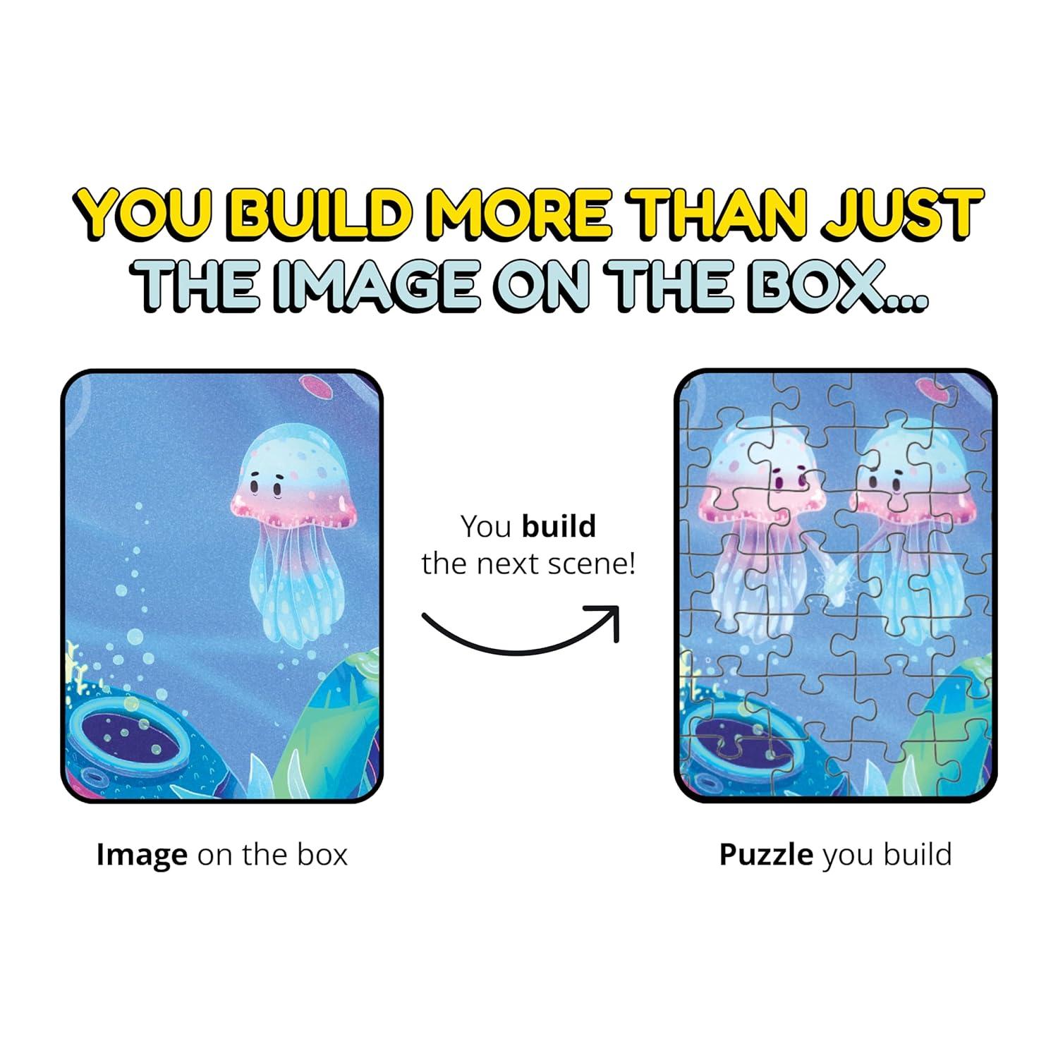 Mystery Jigsaw Puzzle-1,000 Pcs Mystery Puzzle with Storytelling Comics, Secret Ending-1000 Piece Puzzle for Adults & Kids –19.7'' x 27.6'' Frameable Magic Art (Beyond The Kelp)