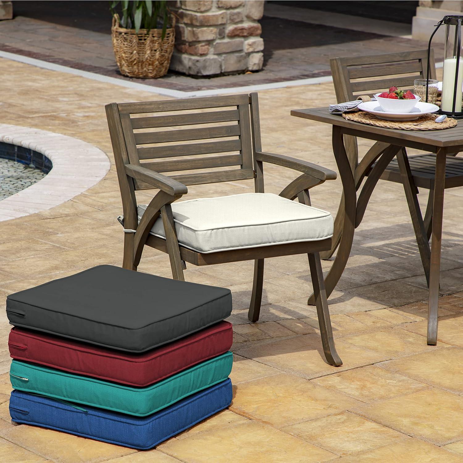 Arden Selections ProFoam EverTru Acrylic 20 x 20 x 3.5 Inch Outdoor Dining Chair Cushion, Cream