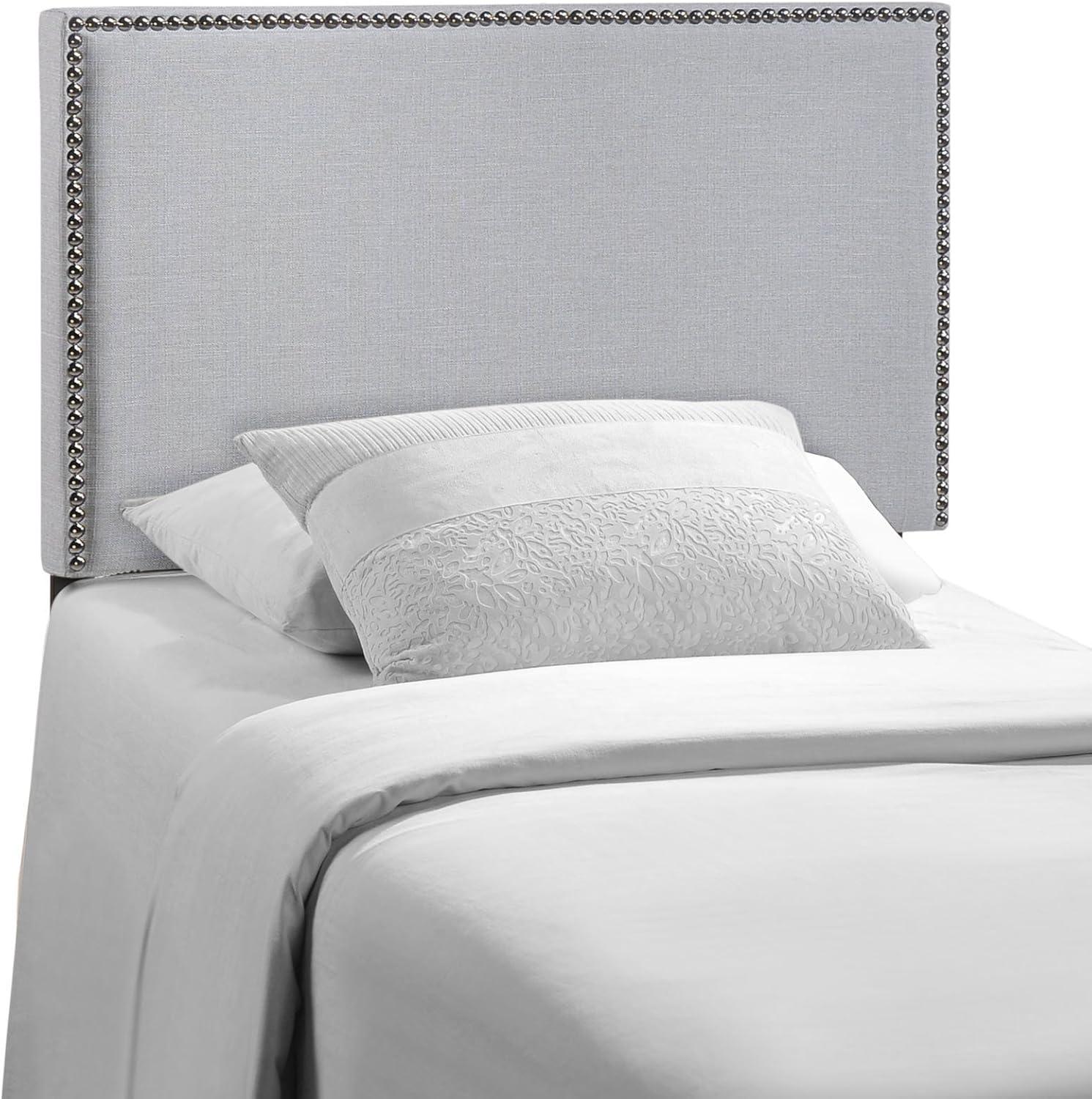 Region Sky Gray Twin Nailhead Upholstered Headboard