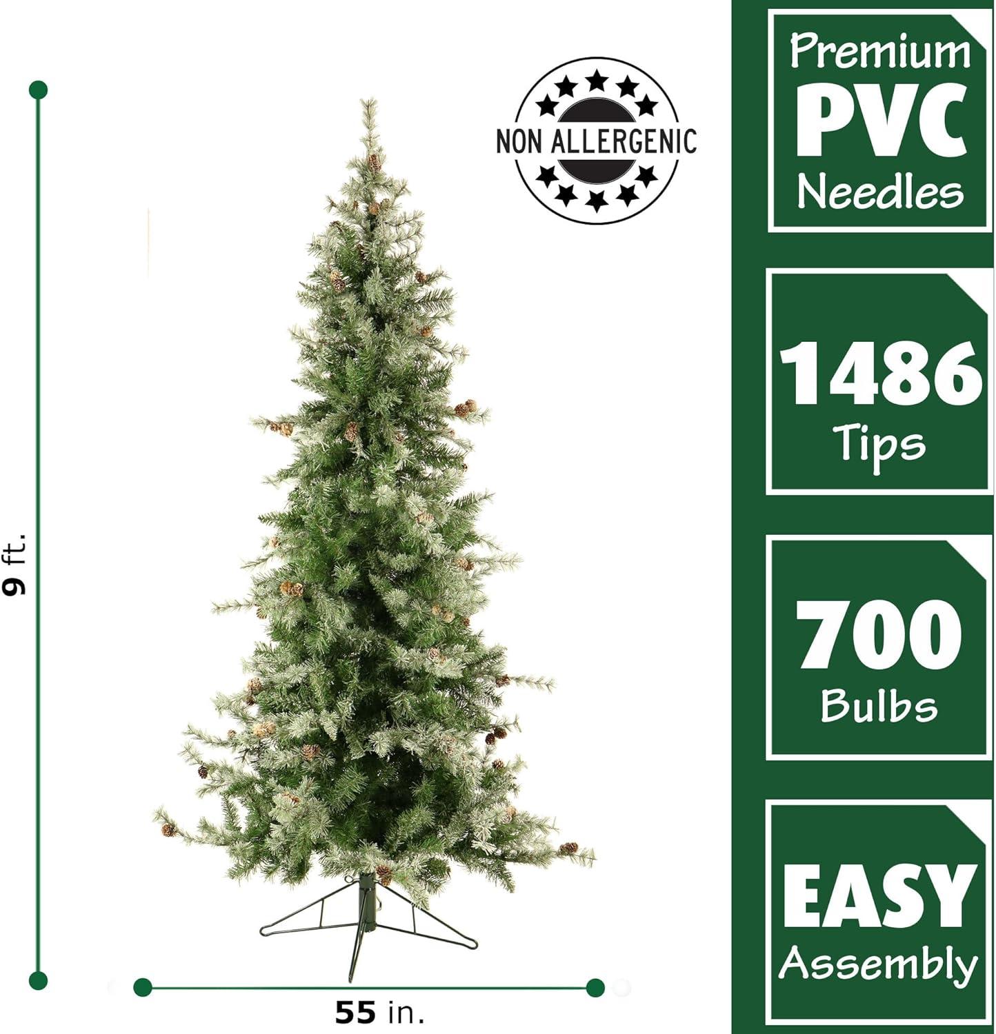 Fraser Hill Farm Prelit LED White Flocked Buffalo Fir 9-ft. Christmas Tree, FFBF090-5SN