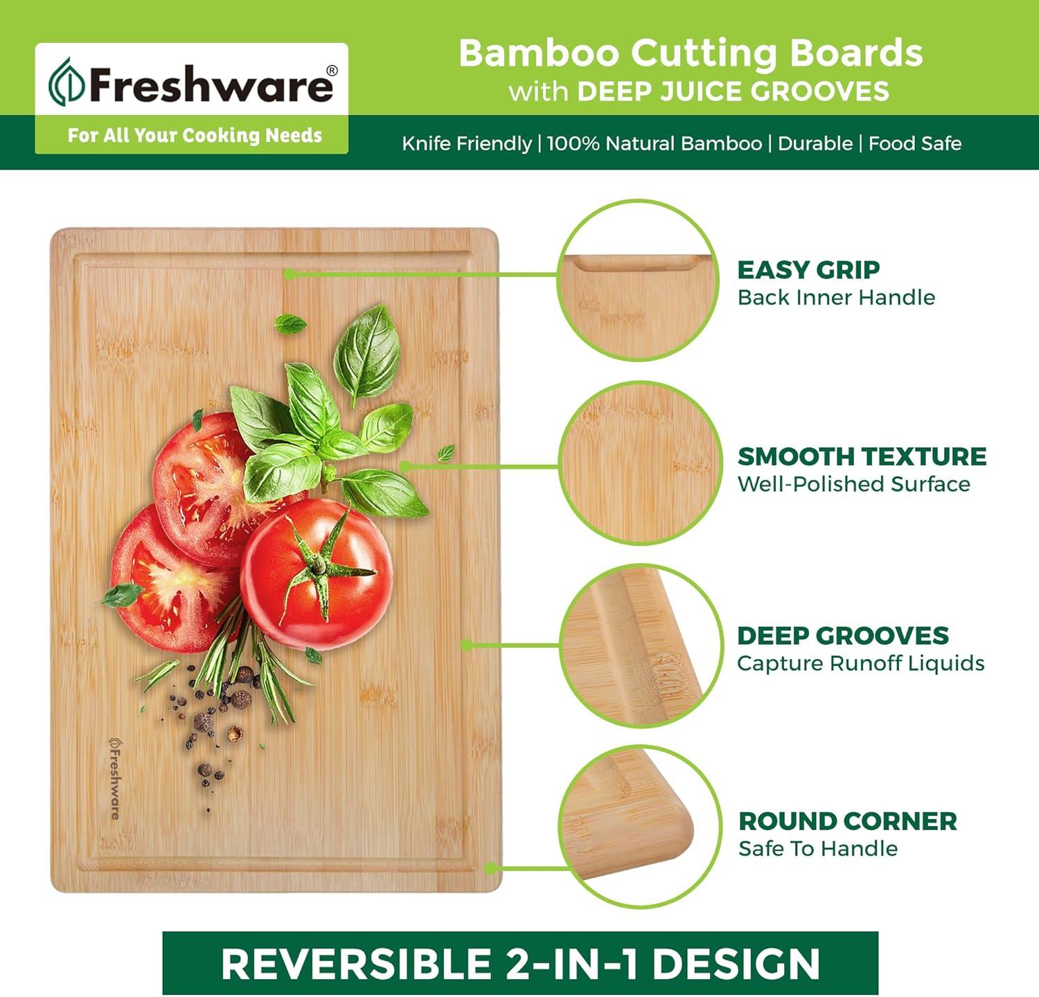 Extra Large Bamboo Chopping Block with Juice Grooves