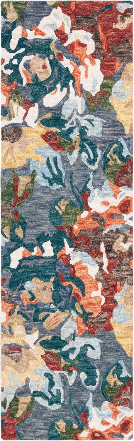 SAFAVIEH Blossom Ewart Floral Runner Rug, Ivory/Blue, 2'3" x 8'