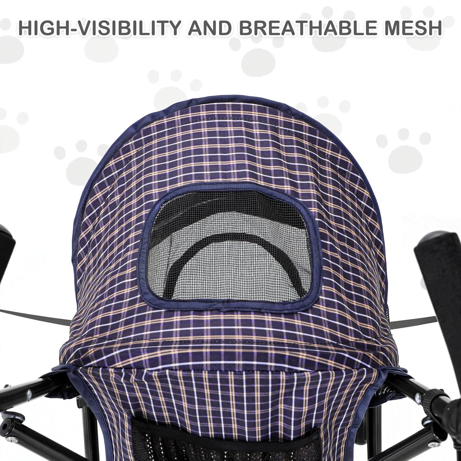 Magshion Pet Stoller Dog Cat Stoller Comfortable Lightweight Stroller With Adjustable Canopy