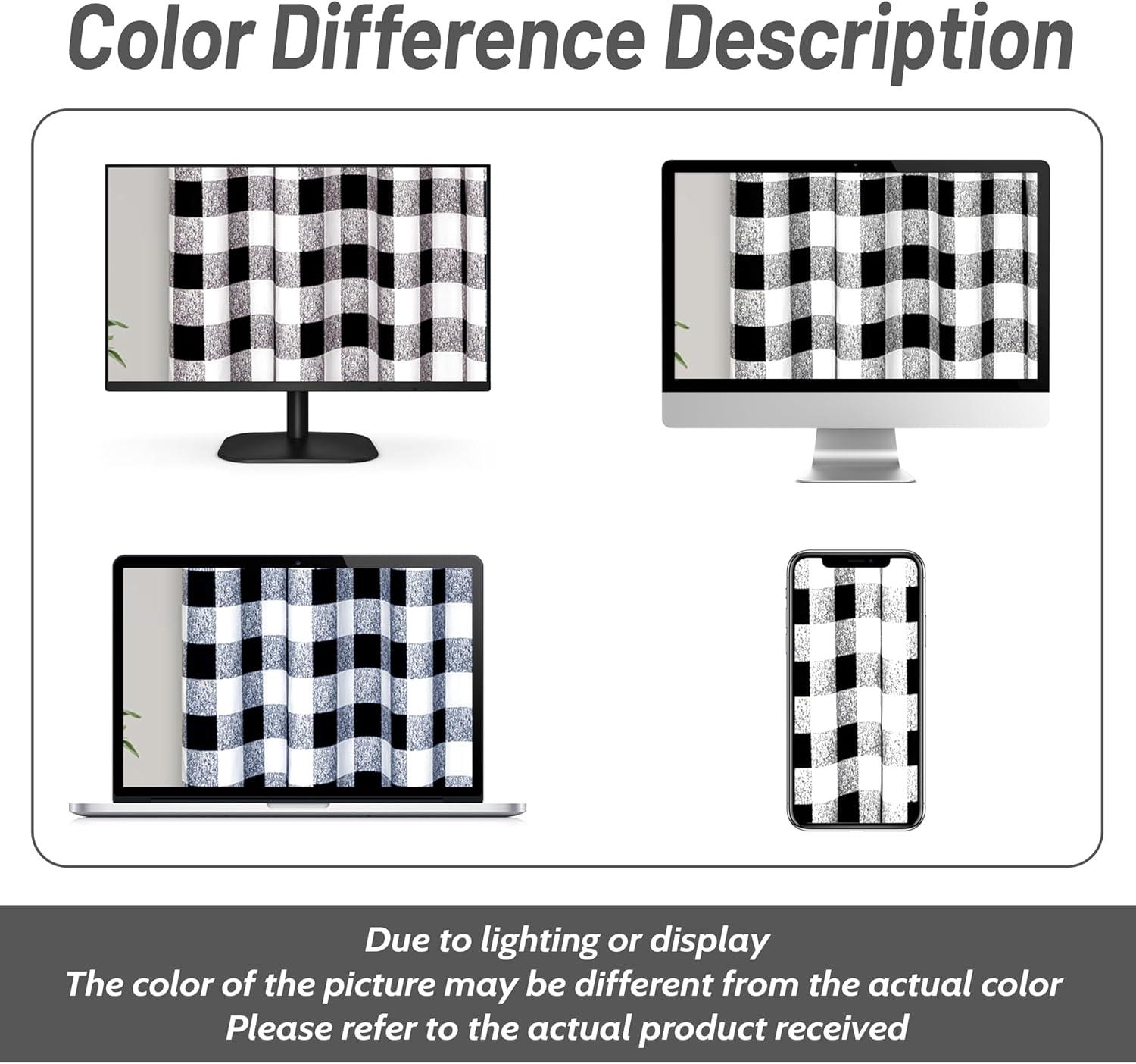 DriftAway Buffalo Checker Pattern Grommet Room Darkening Window Curtains Printed Plaid, 2 Panels, 52" x 84", Pink