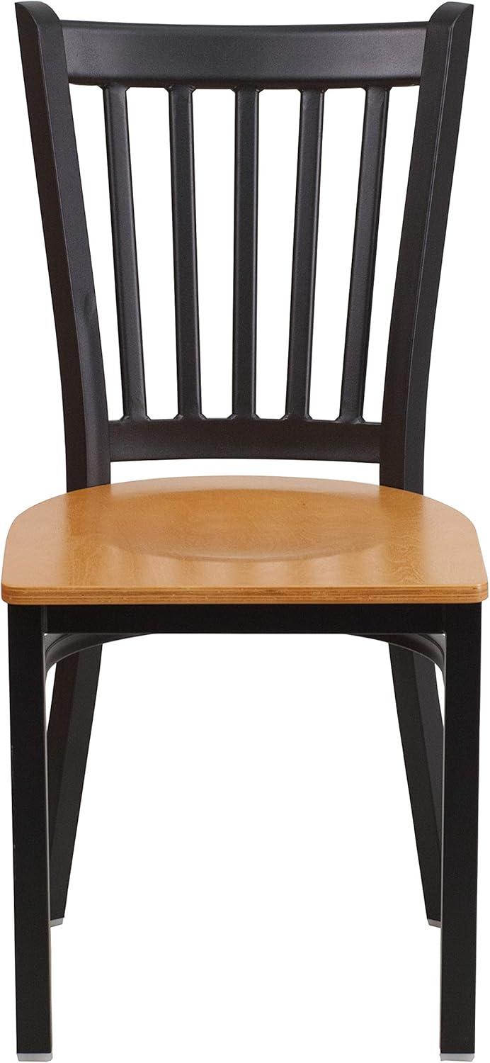 Flash Furniture Black Vertical Back Metal Restaurant Chair