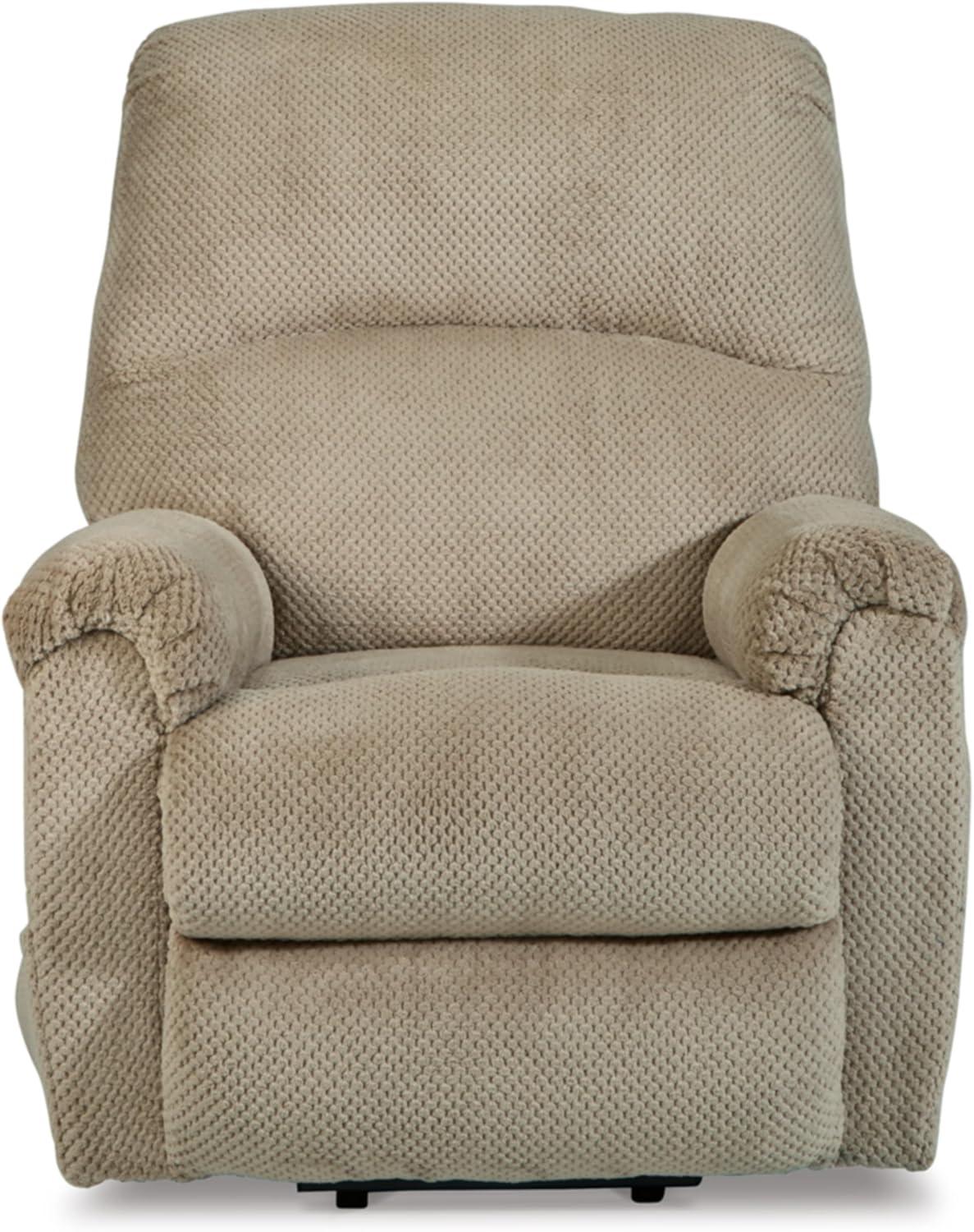 Beige Faux Leather Power Lift Recliner with USB Ports