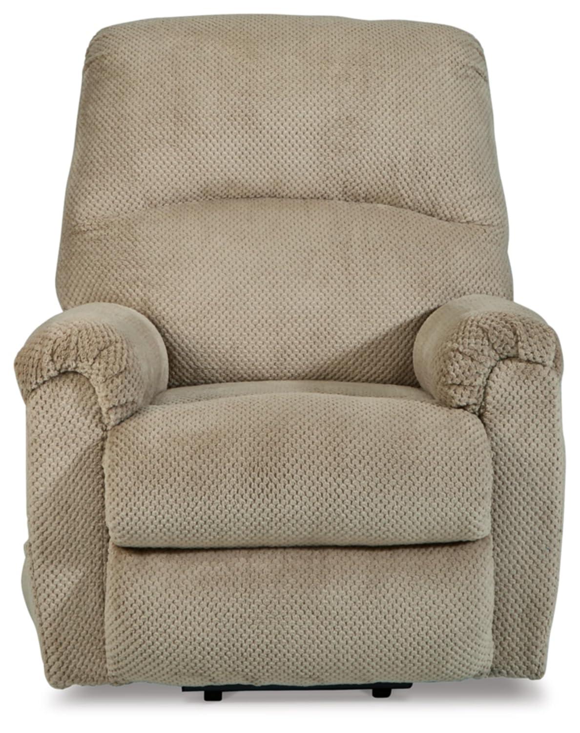 Beige Faux Leather Power Lift Recliner with USB Ports