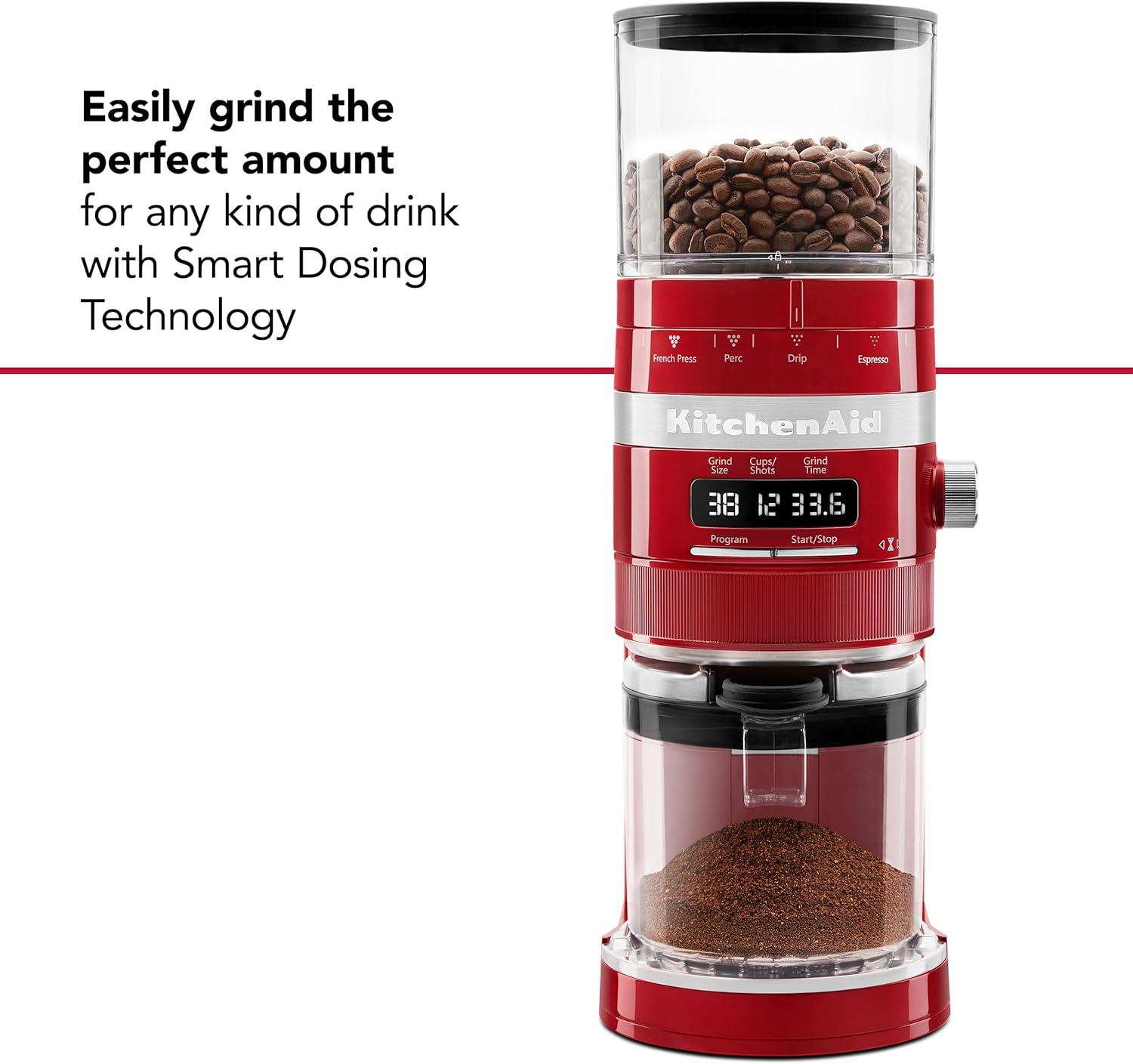 Empire Red Electric Burr Coffee Grinder with Adjustable Grind