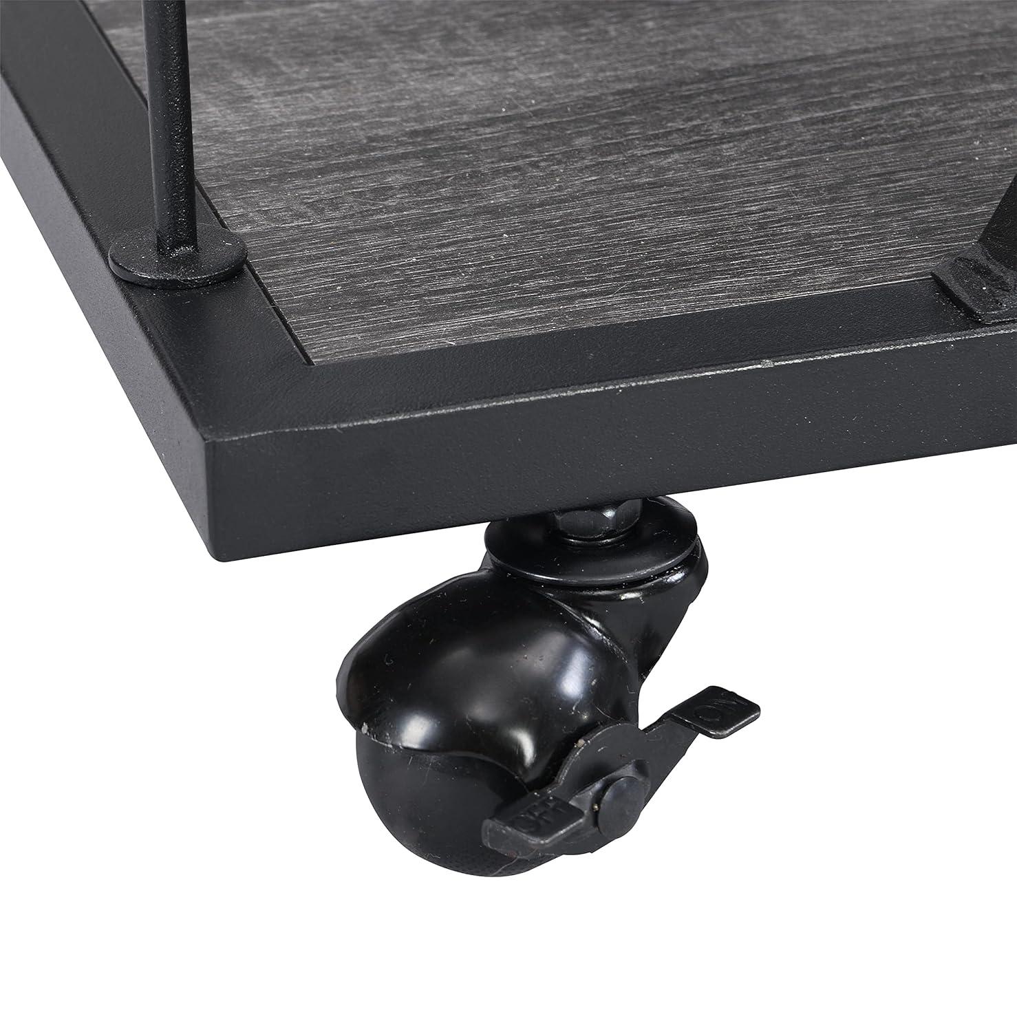 Industrial Bar Cart Kitchen Bar&Serving Cart For Home With Wheels 3 -Tier Storage Shelves