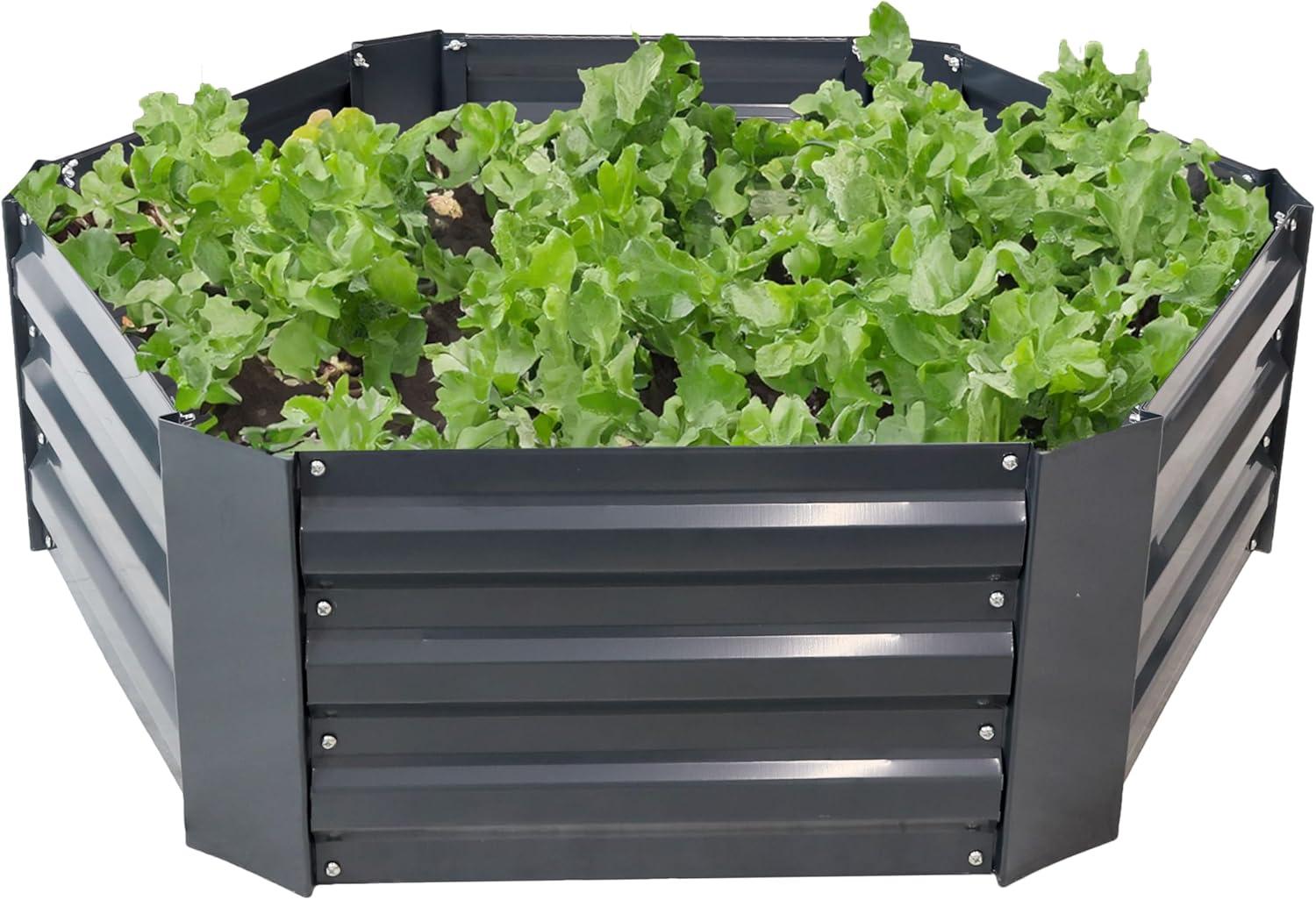Irick Hexagon Galvanized Steel Raised Garden Bed - 40.5" x 36" x 11.75"