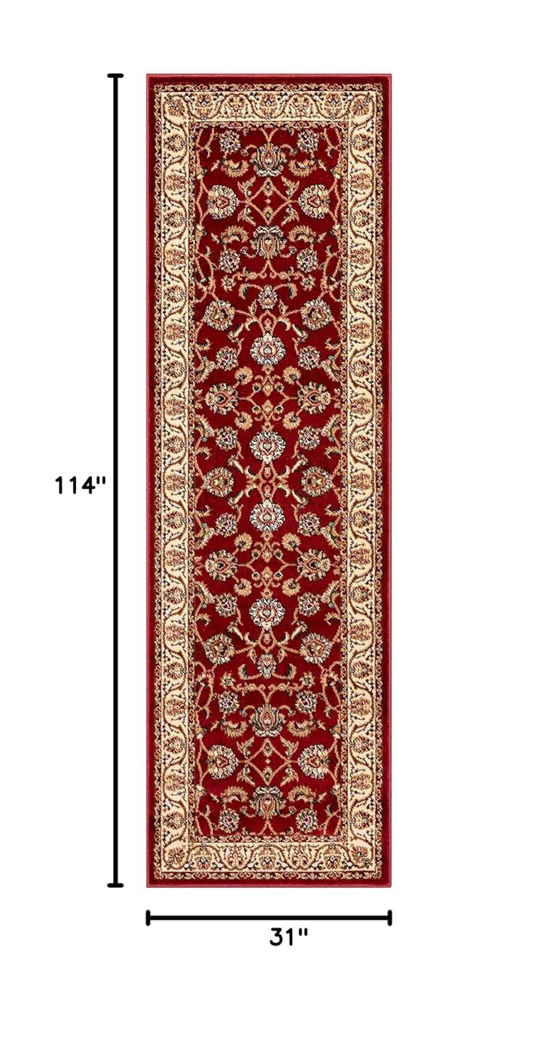 Noble Sarouk Red Persian Floral Oriental Formal Traditional Rug 3x10 ( 2'7" x 9'6" Runner ) Modern Contemporary Transitional Soft Rug