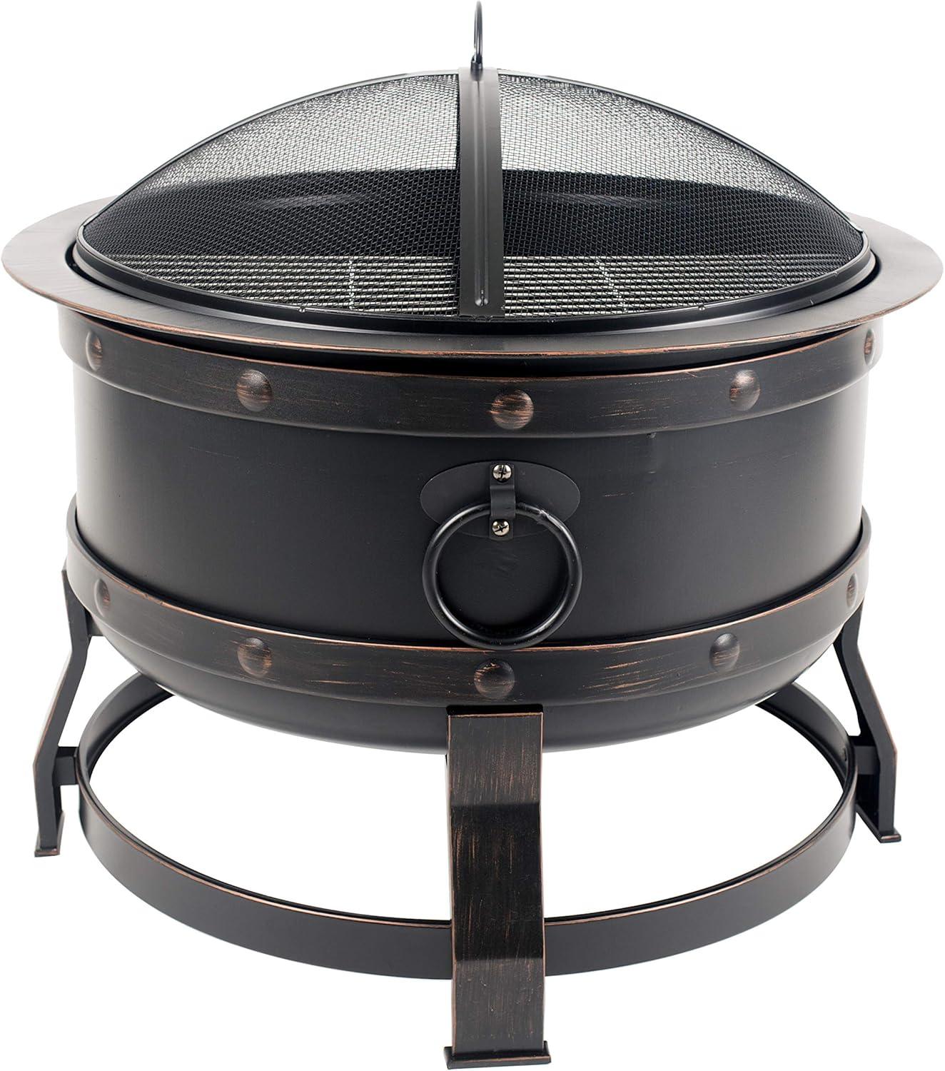 28'' Bronze Wood-Burning Free-Standing Fire Pit