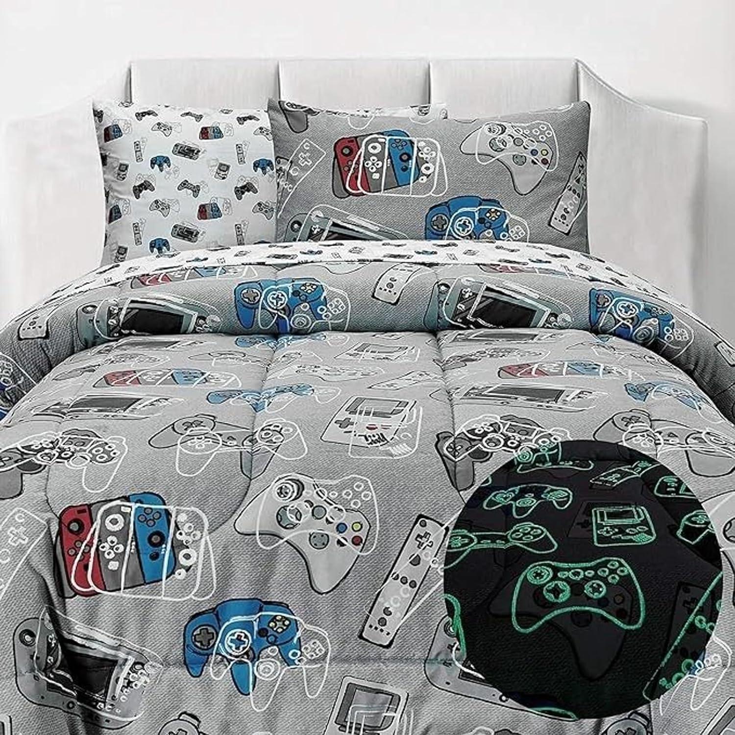 Tadpoles Gamer Comforter Sheet Set | Game Controllers Print - 100% Softly Brushed Microfiber Polyester