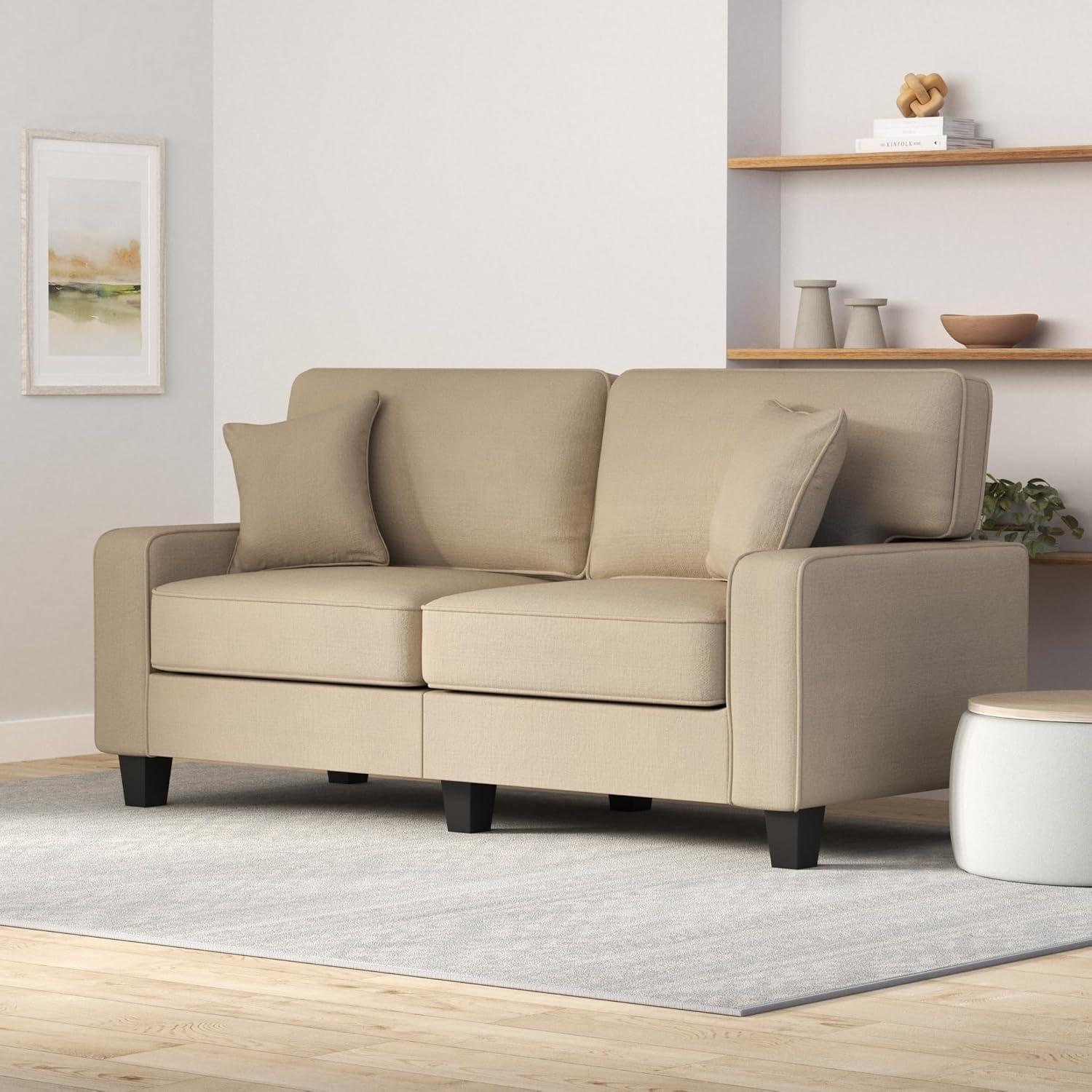 Serta Palisades 78" Track Arm Sofa, Easy Care Fabric, Soft Pillow Back, Pocket Coil Seat Cushions