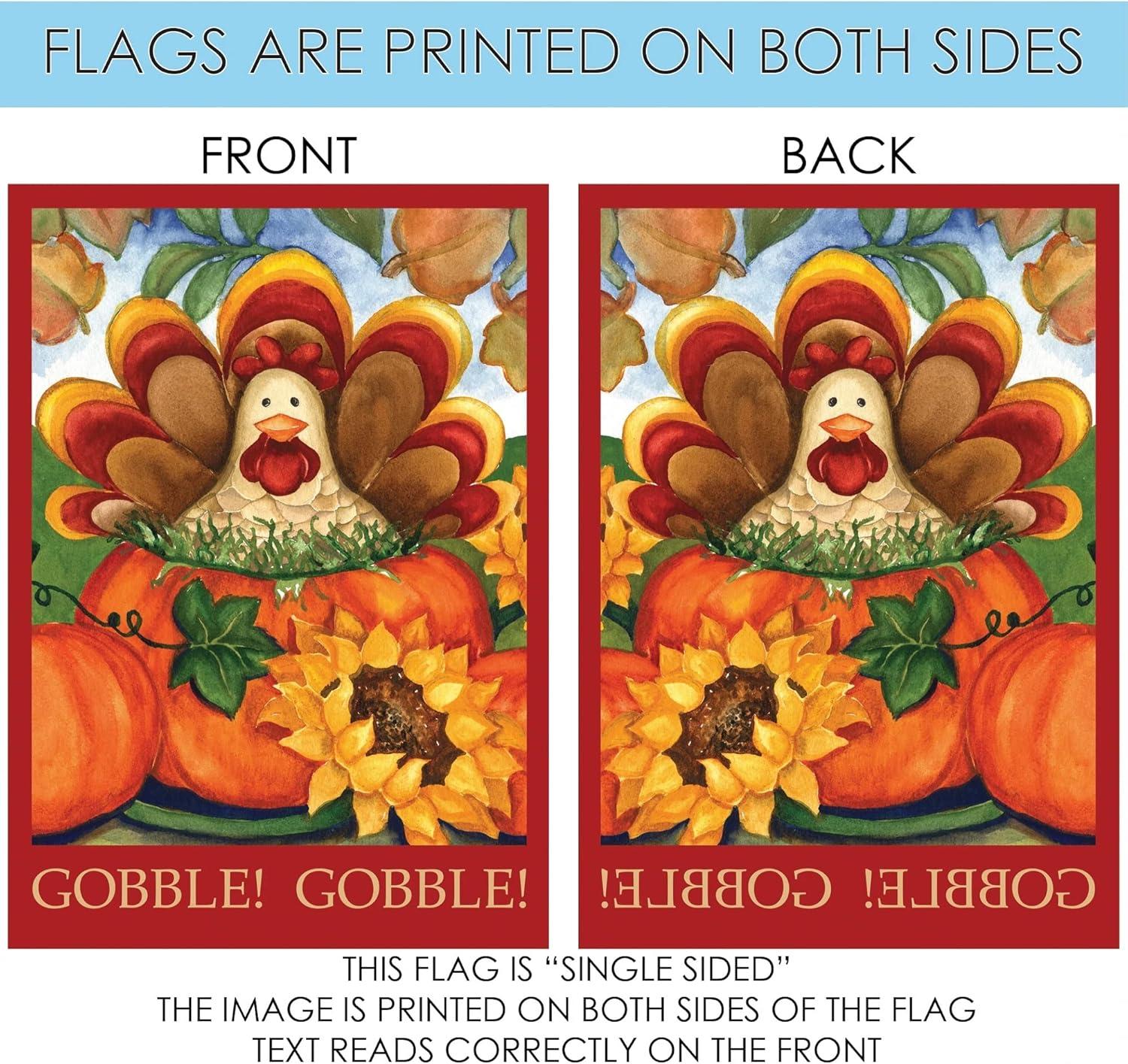 Toland Home Garden 28x40 Inch Double Sided Garden Flag Thanksgiving Flag, Autumn Turkey Fall Thanksgiving Garden Flag House Flag For Outdoor Yard Decoration