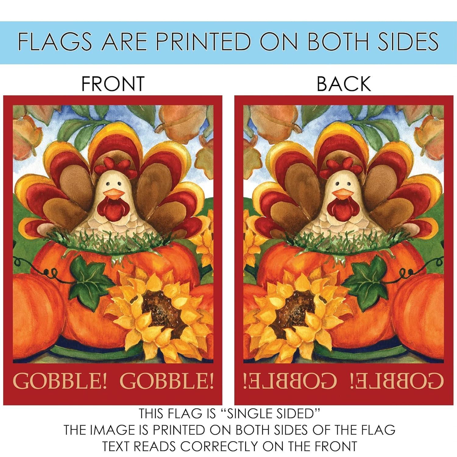 Toland Home Garden 28x40 Inch Double Sided Garden Flag Thanksgiving Flag, Autumn Turkey Fall Thanksgiving Garden Flag House Flag For Outdoor Yard Decoration