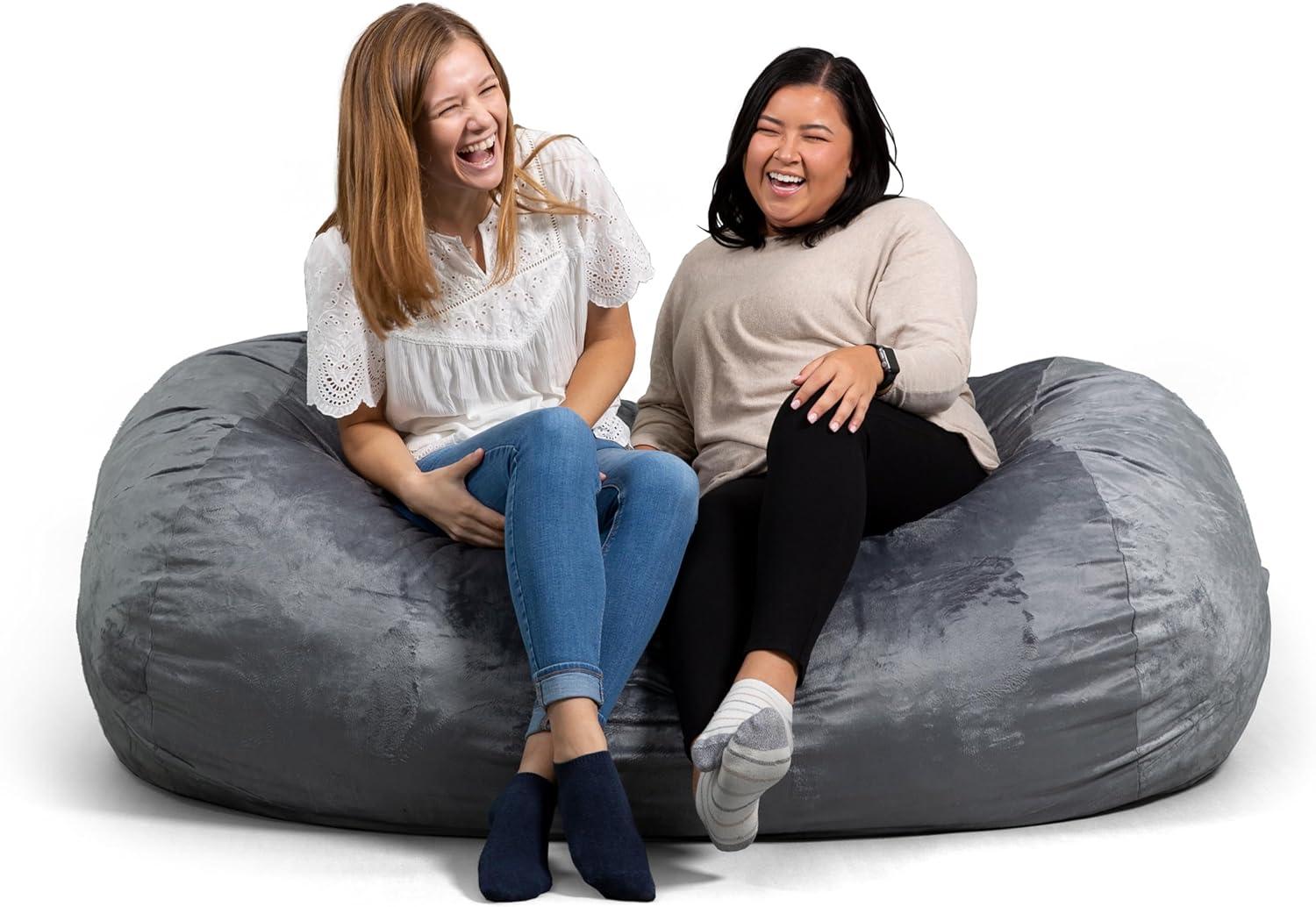 Big Joe Extra Large Memory Foam Bean Bag Sofa with Soft Removable Cover