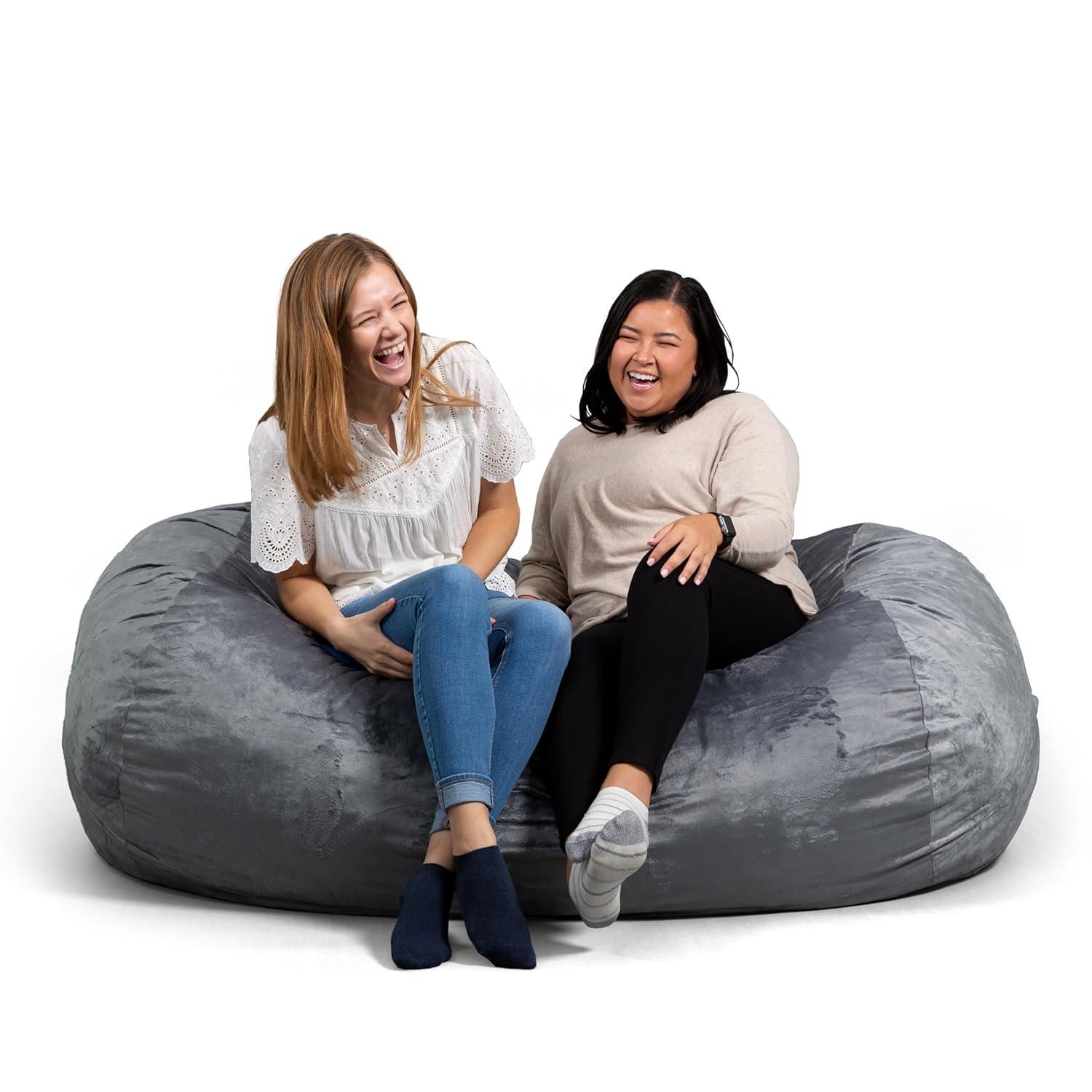 Big Joe Extra Large Memory Foam Bean Bag Sofa with Soft Removable Cover