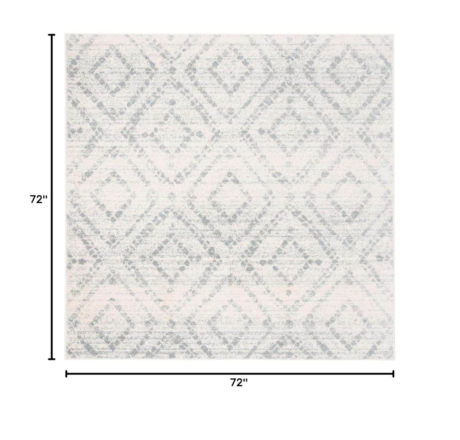 Adirondack ADR131 Machine Made Indoor Area Rug - Ivory/Light Blue - 6'x6' - Safavieh