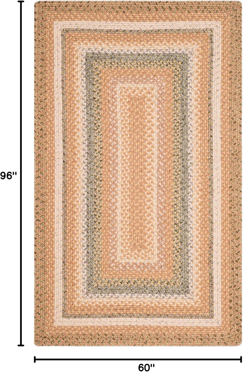 Braided BRD314 Hand Woven Area Rug - Tan/Multi - 5'x8' - Safavieh.