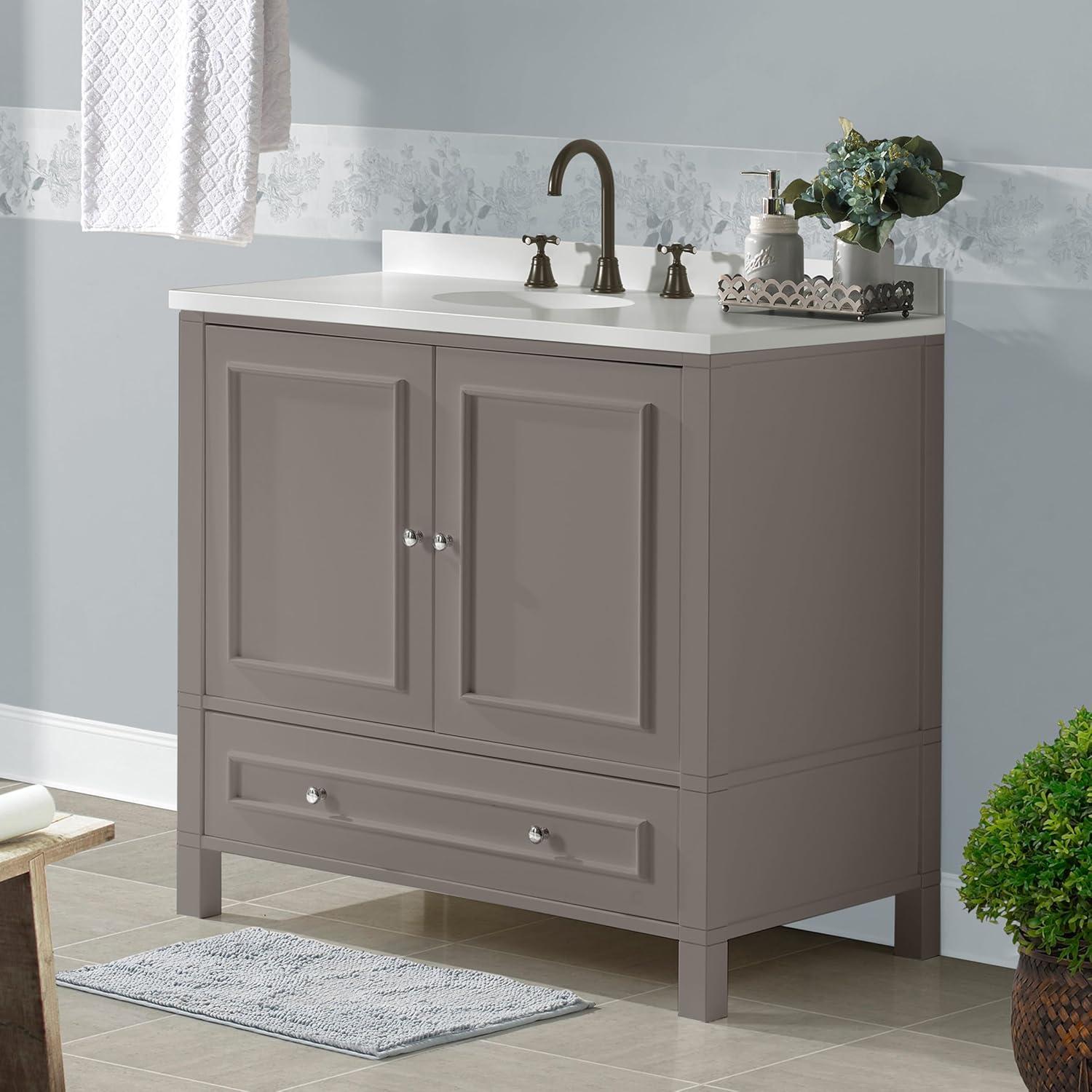 Williamsburg 36"W Transitional Style Vanity Cabinet With Soft Close Doors And Drawers