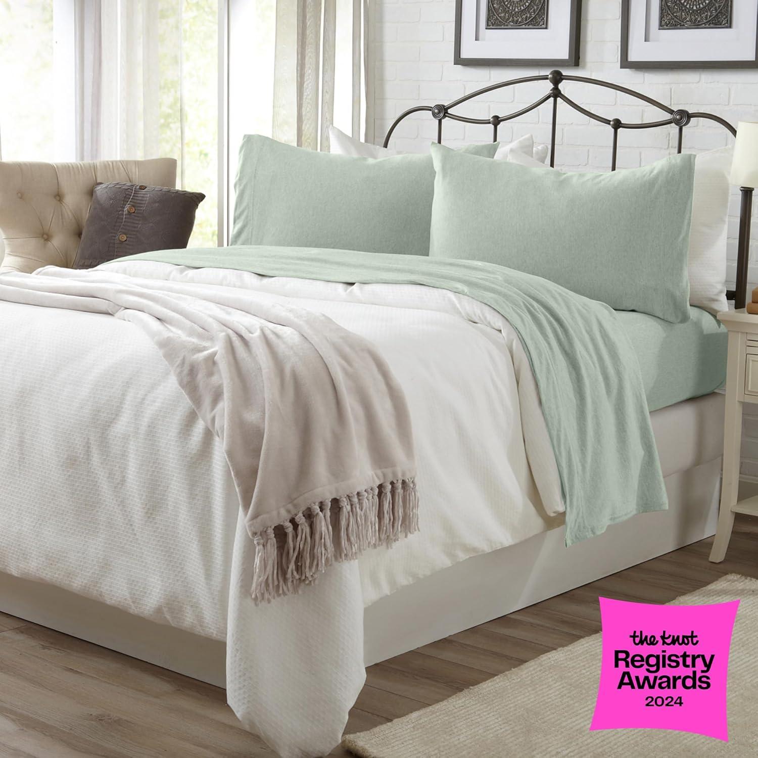 FreshFolds Cotton Blend Jersey Knit Super Soft Sheet Set